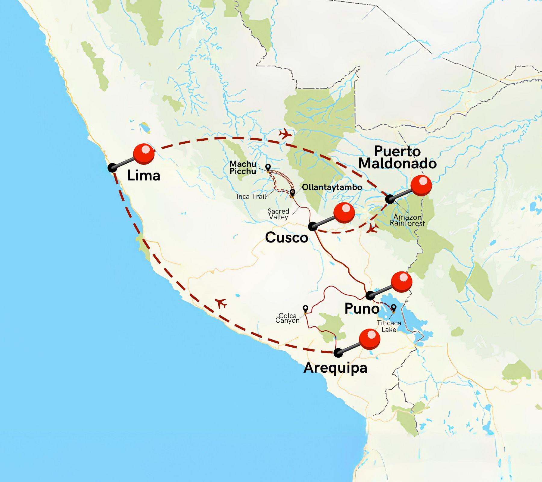 Peru Panorama: Amazon Inca Trail Titicaca Colca Canyon
