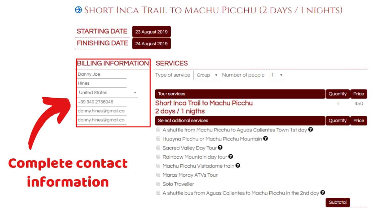 Book-Inca-Trail-2-Days-2020-Step-1