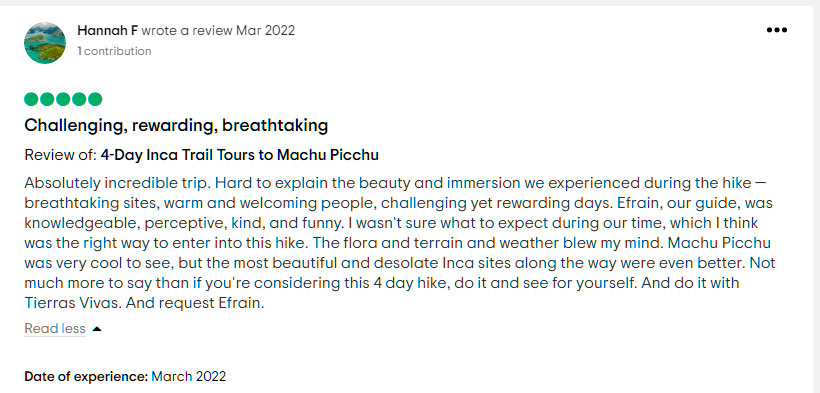 Inca Trail hike tours