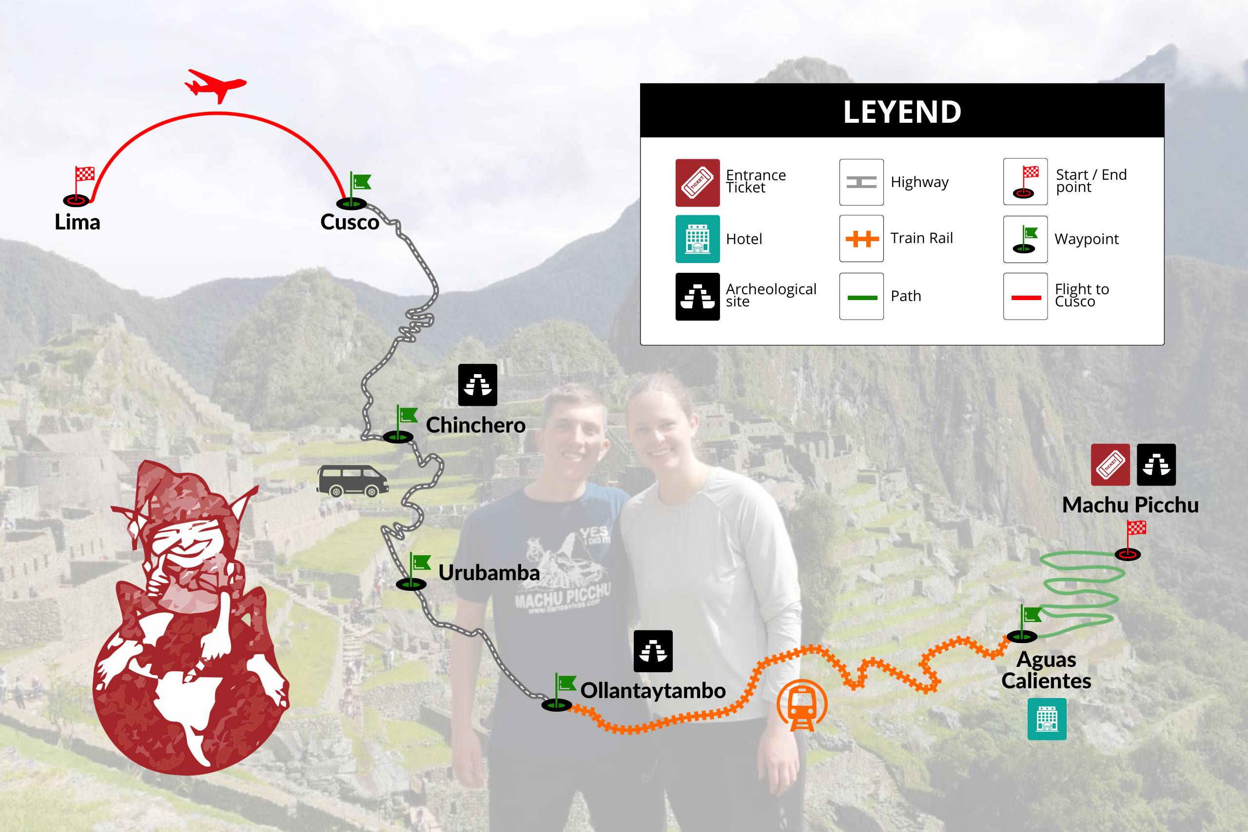 Machu Picchu 2 Day Tour Map