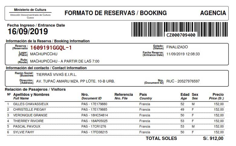 Machu Picchu Permits
