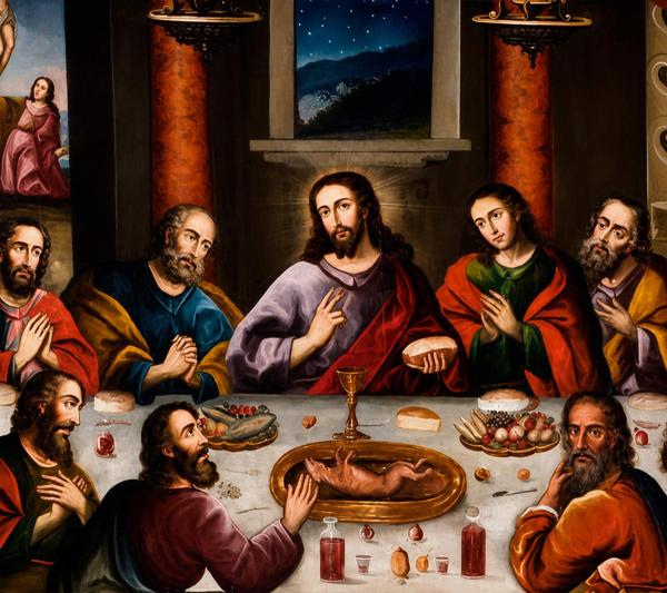 The last supper in the style of the Cuzco school