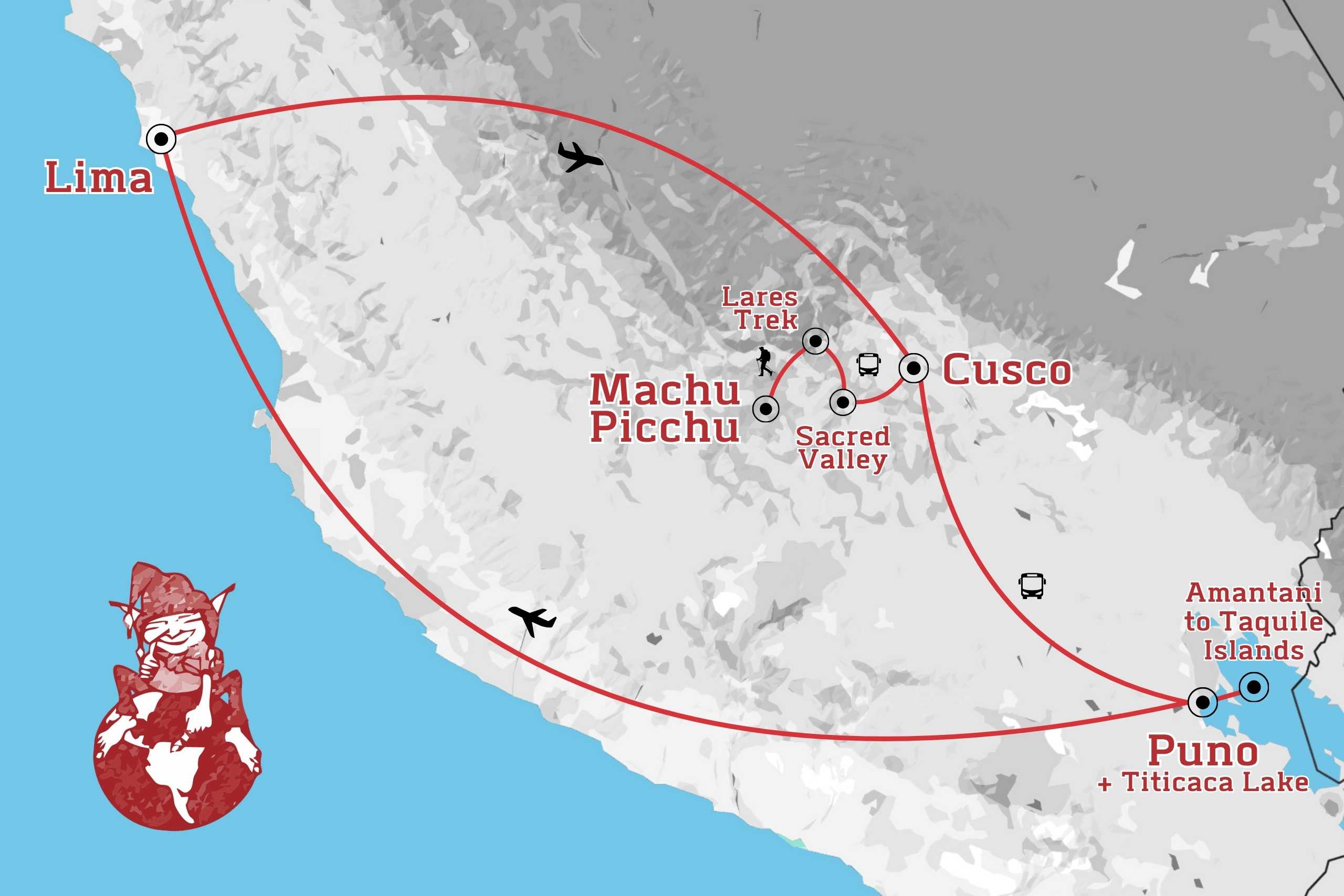 Peru Amazon & Highland Trek Map