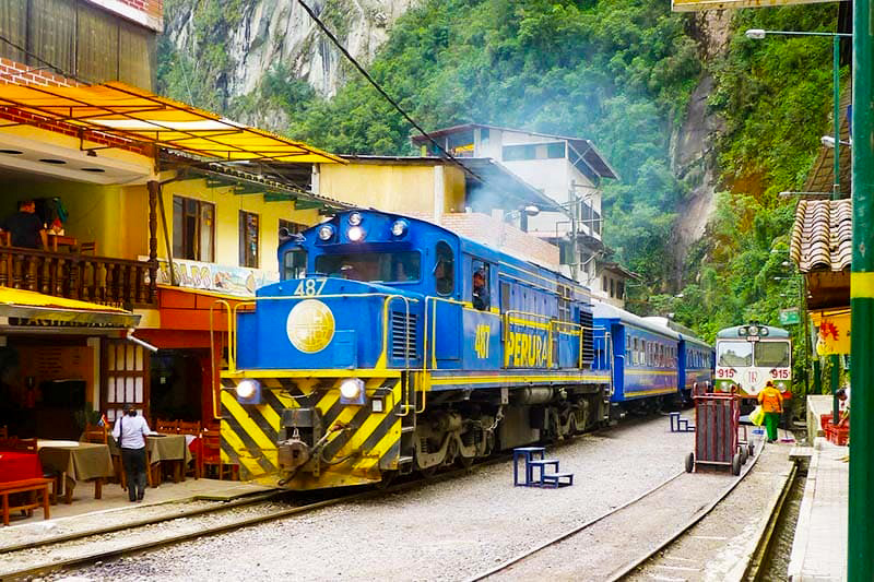 PeruRail train to Aguas Calientes town