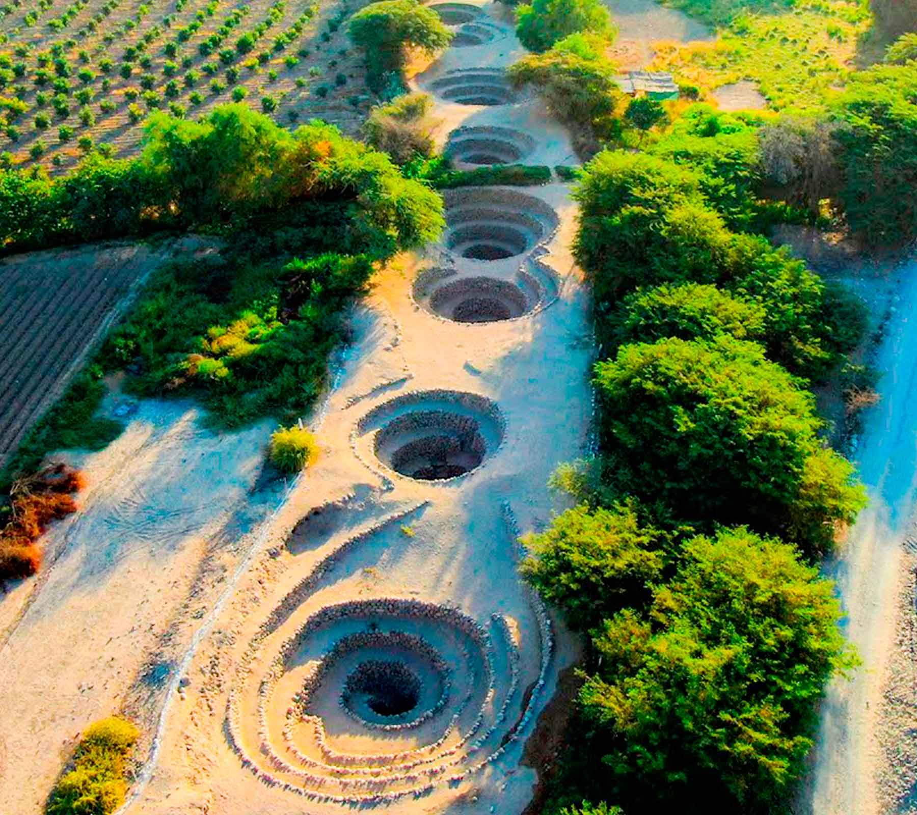 The Cantalloc underground aqueducts created by the Nazca culture in Peru